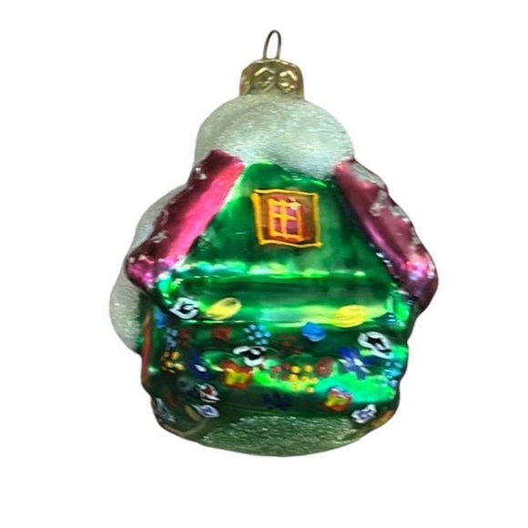 Christopher Radko ChristmasOrnament Glass Wee Berry HouseSnowman 96 VTG
